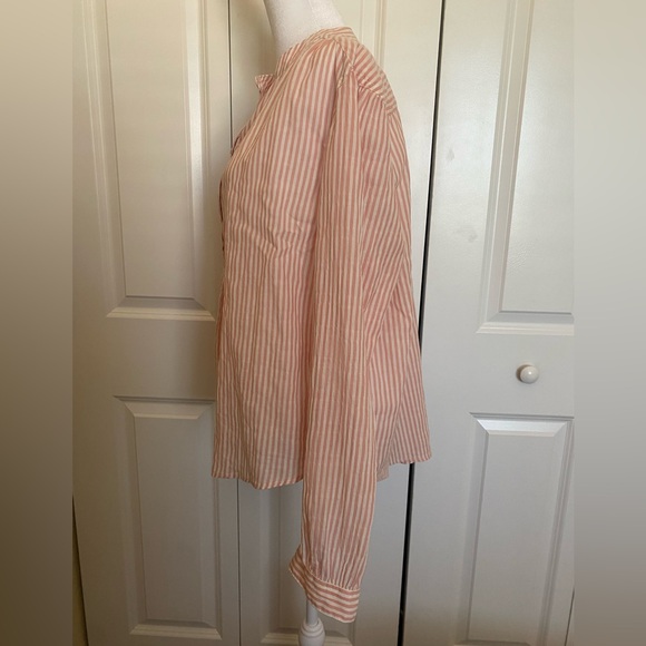 Rag & Bone Peach and White Striped Shirt Size Large - Picture 2 of 16